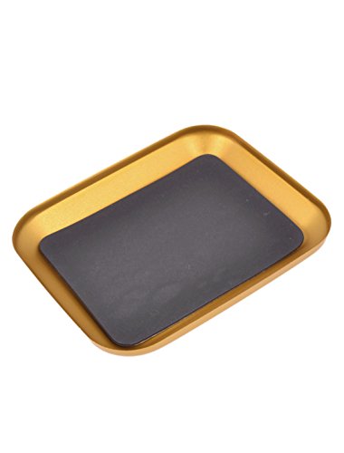 Aexit RC Car Electrical equipment Boat Plane Spare Parts 88mm x 108mm Good performance Brown Aluminum Screw Tray w Magnetic Pad