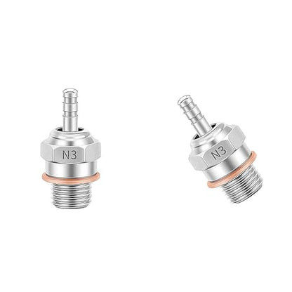 2PCS 70117H Hot Glow Plugs No.3 N3 N4#3#4 Spark Nitro Engine Parts Replace OS for Traxxas Losi HPI Redcat HSP Himoto RC Car Truck Buggy (N3) - size: N3 2PCS