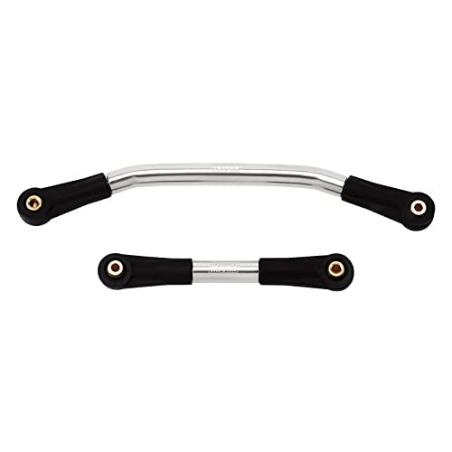 INJORA Steel Steering Link with Plastic Rod Ends for 1/24 SCX24（Silver） - color: Silver