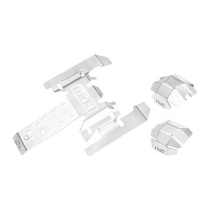 GPM Stainless Steel Chassis Skid Plate Kit 1mm Thick for Vanquish 1/10 H10 Optic RC Crawler – Yokohama Sparco Edition Upgrade Accessories