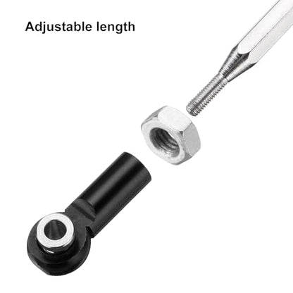 MECCANIXITY 2 Sets Adjustable Turnbuckles Camber Link Linkages Aluminum Alloy Upgrade Parts RC Car Steering Pull Rod Servo Linkages Tie Rod for MN 1:12 D90 RC Car Crawler,Black - color: Black