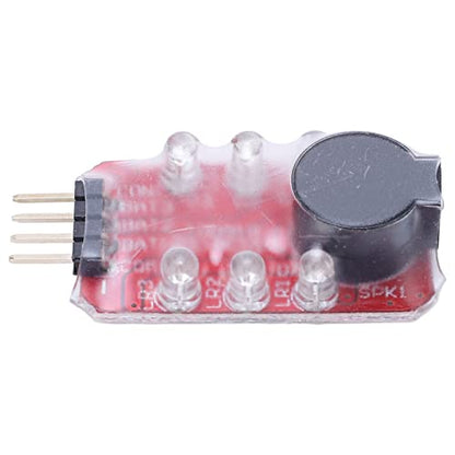 FTVOGUE Lipo Battery Voltage Alarm, Compact Real Time Low Voltage Monitor with Buzzer LED Warning for RC Drones DIY Electronics PCB 2S 3S Battery Checker 5 Pack