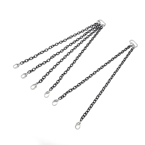 Asixxsix 2pcs Metal Trailer Chain with Tow Hook and Lobster Claw Hooks for RC Crane Model 1/50 DIY Decoration Accessories, for Crawler Climbing Car Upgrade Parts (18CM) - size: 18CM