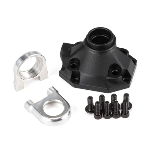 Aluminum Front Rear Diff Cover Bearing Retainers Third Member Set for Vanquish F10 Portal/Straight Axle H10 Optic Upgrade (Front Diff Cover BK)