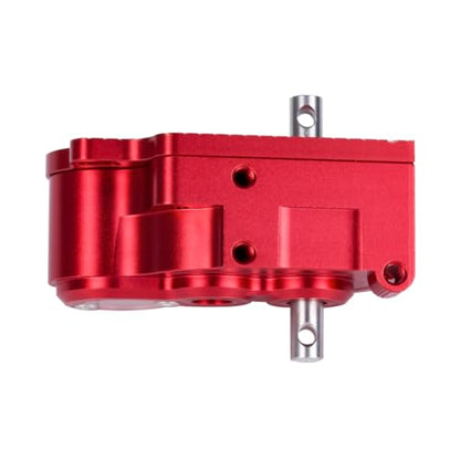 SCX10 TRX4 Gearbox,LCG Crawler R2 Metal Transmission Low Center of Gravity Gearbox for 1/10 RC Car SCX10 TRX4 RC4WD Capra Axle DIY Chassis(Red) - color: Red