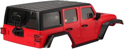 6.10inch/155mm Wheelbase Shell ABS Hardtop Body Kit Replacement Part for TRX4M Bronco Defender AX8560 1/18 RC Crawler Chassis (Red) - color: Red