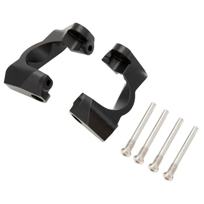 MEUS Racing Aluminum Steering Knuckles C-Hub Stub Axle Carrier Kit for Traxxas 1/16 Mini Maxx Upgrade Parts #10736,10752 (Black) - color: Black
