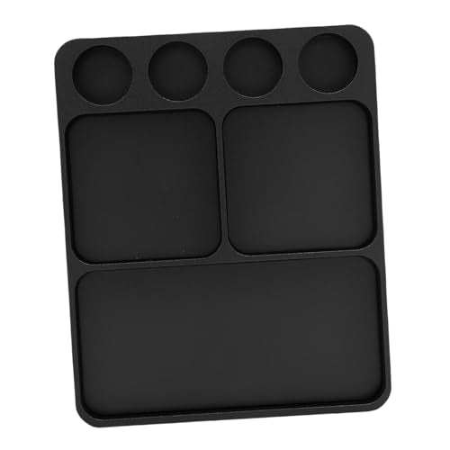 Metal RC Screw Tray, Aluminum Alloy Magnetic Screw Holder Plate for Secure Hold and Organized Parts Management in RC Model Repair, with Magnetic Pad Organizer for 1/10 Car Boat (Black)