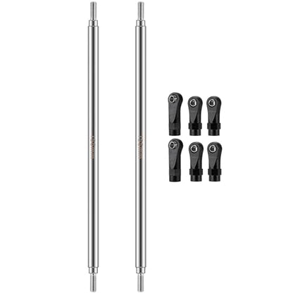 2Pcs Stainless Steel Link Rod Linkage Plastic Link Rod End，155mm | 55mm-155mm，Upgrade Parts，For Axial 1/10 SCX10 TRX4，RC Crawler Car - style: 155mm
