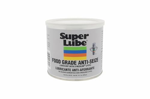 Super Lube Food Grade Anti-Seize Lubricant w/Syncolon - NSF H1 & Kosher Certified - Non-Metallic Lubricant for Food Processing Equipment - Translucent White - Canister - 14.1 oz (48160)