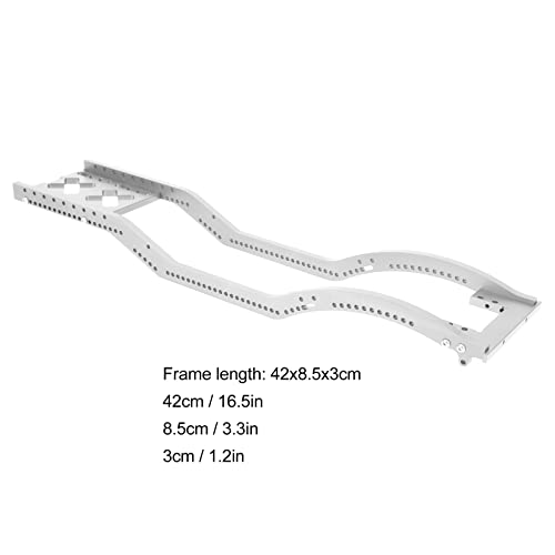 Aluminum Alloy RC Car Chassis Frame Set, 1/10 RC Chassis with Front Rear Bumpers, Heavy Duty Metal Frame for SCX10 D90 1/10 RC Crawler, Upgrade Kit with Mounting Screws Accessories (Silver) - color: Silver