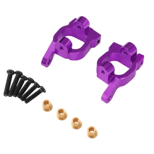 6061 Aluminum C-Hubs Caster Blocks with Brass Bushings for WL 144016 144001 1/12 124017 for jjrc C8803 RC Car Upgrade Parts (Purple) - color: Purple
