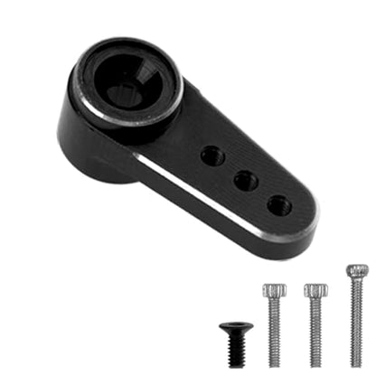 ShareGoo Aluminum Servo Mount Servo Horn w/Steering Link Set Upgrade Parts Compatible with Emax ES08MA II Servos Axial SCX24 1/24 RC Crawler (Black) - color: Black