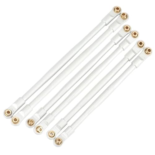 RC Tie Link Rods Compatible with AXIAL for RBX10 for Ryft 1/10 RC Crawler Upgrade Parts Accessories 6 Pcs Metal Link Rod Linkage Pull Rod Set(White) - color: White