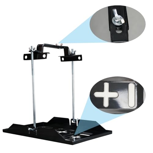 Battery Hold Down Tray Kit Metal Battery Tray Holder with Adjustable Bracket Clamp for Cars Boats Marine - size: 10.06-inch Bolt with 13.38-inch Battery Tray