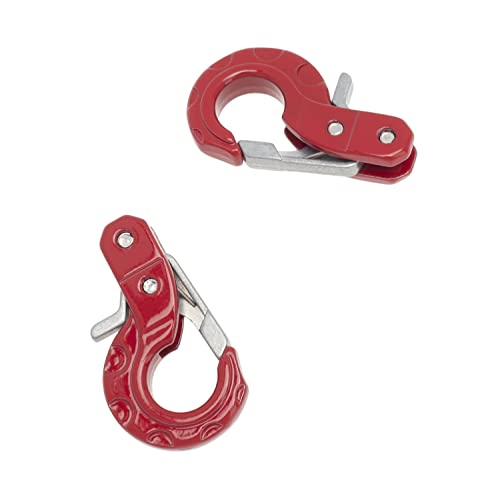 RC Crawler Winch Hooks, Metal Trailer Tow Hook for 1/10 RC Car SCX10 Tamiya CC01 D90 D110 TF2 TRX4 Accessories (Red) - color: Red