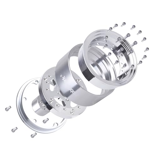 HobbyPark Negative Offset -10mm 1.9 Beadlock Wheels Deep Dish Aluminum Chrome for Scale 1/10 RC Crawler Axial SCX10 TRX4 VS4-10 Redcat Gen8 RC4WD D90 Rock Crawler Truck, 4pcs - style: 1.9 Beadlock Wheels