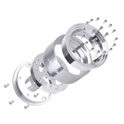 HobbyPark Negative Offset -10mm 1.9 Beadlock Wheels Deep Dish Aluminum Chrome for Scale 1/10 RC Crawler Axial SCX10 TRX4 VS4-10 Redcat Gen8 RC4WD D90 Rock Crawler Truck, 4pcs - style: 1.9 Beadlock Wheels