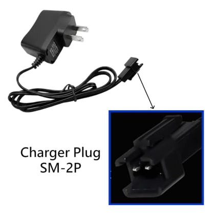 RC Battery Charger for 7.2V NiMH/NiCd Battery Packs, 250mA AC Plug Charger with SM2P Connector for RC Hobbies RC Cars RC Airplanes RC Truck 7.2V Charger