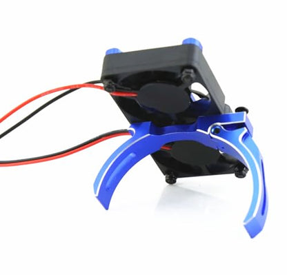RC Motor Heatsink Dual 20000rpm 30mm Cooling Fan 40-42mm Adjustable Mount for 1/7 1/8 Arrma 4074 Motor, for 4274 4068 4268 Motor Upgrades Part(Navy Blue)