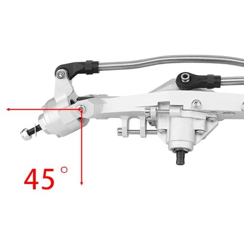 Full CNC Machined F9 Offset Portal Front Rear Axle with Adjustable Link Mount for 1/10 RC Crawler Capra Gmade R1 Rock Buggy LCG Cheater Rigs 1.9 UTB Shafty (Silver) - color: Silver