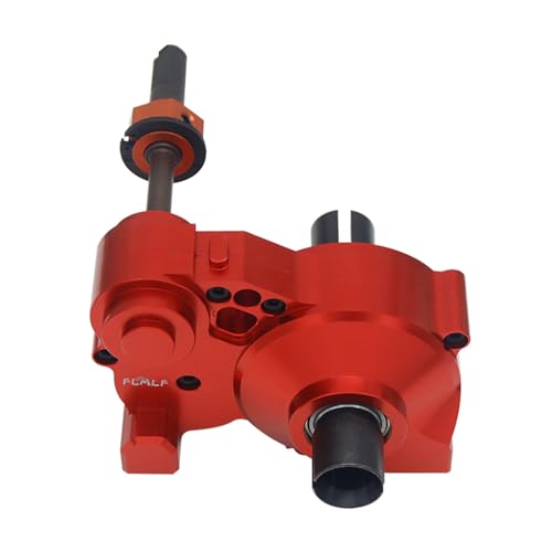 CNC Metal Differential Diff.Gear Box Case Assembly Kit (Red) | for 1/5 Hpi Rofun Baha Km Rovan Baja 5B 5T 5Sc Truck Rc Car Parts - color: Red