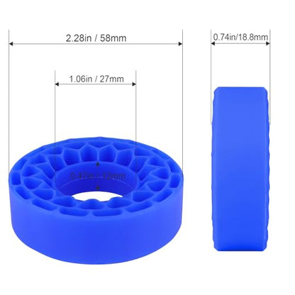 HobbyPark 1.0 Tires Silicone Inserts Foam fit 62-64mm*24mm for 1/18 1/24 Scale RC Crawler Trucks, Super Soft, 4pcs (Navy Blue) - color: Navy Blue (Large)