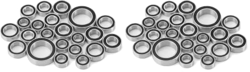 INJORA Steel Sealed Bearing Kit for TRX4M 1/18 RC Crawler, 22PCS (Black) (Pack of 2) - size: 8x12x3.5mm (Pack of 2)