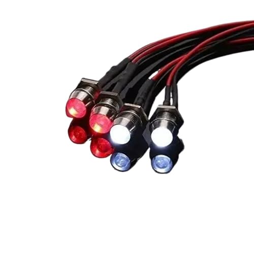 8 Pieces LED Light Accessories Compatible with 1/10 1/8 Scale RC Cars Compatible with Headlights and Taillight Kits AX10(4PCS) - color: 4pcs