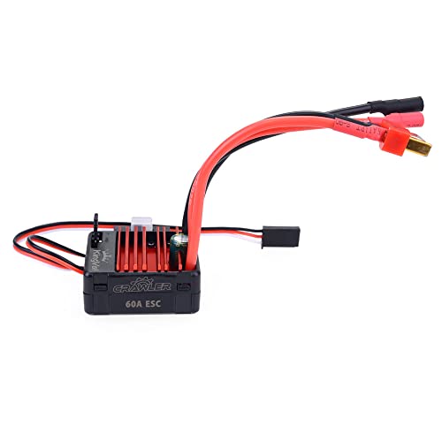KingVal Replacement 5-Slot Rotor 540 11T Brushed Motor Shaft 3.175mm with 60A Brushed ESC Compatible with 1/10 RC Crawler Car - size: 11T+60A