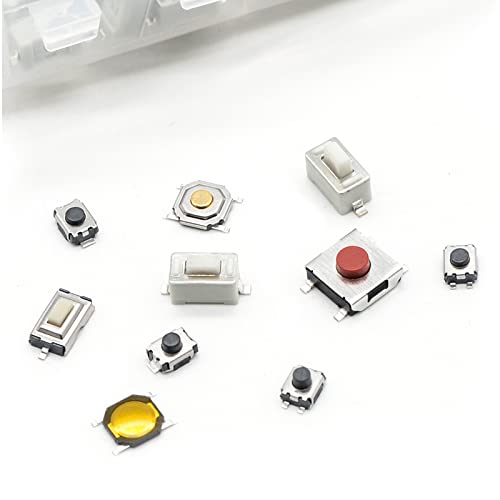 QTETAK 200 Pcs 10 Value Micro Momentary Tactile Push Button Switch Tact Assortment Kit | 10 Value, Includes 200 Pack - style: 200 Pcs 10 Value