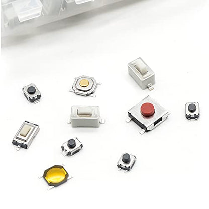 QTETAK 200 Pcs 10 Value Micro Momentary Tactile Push Button Switch Tact Assortment Kit | 10 Value, Includes 200 Pack - style: 200 Pcs 10 Value