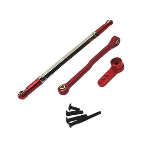 Servo Link Rod Metal Steering Rod High Strength RC Car Push Rods Linkage Rod End for 1:12 99S MN78 Trucks DIY, red - color: Red