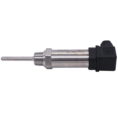 TWTADE Industrial Temperature Sensor Temperature Transmitter -50°C~+150°C, 2-Wire 4-20mA Signal Output 1/2" NPT, Male Thread, Probe Rod Length: 50MM
