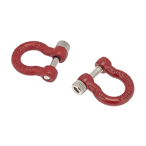 1:10 RC Tow Shackles D-Ring Trailer Buckles for 1/10 Scale RC Rock Crawler SCX10 Tamiya CC01 TRX4 D90 D110 RC Car Truck Accessories (Red) - color: Red