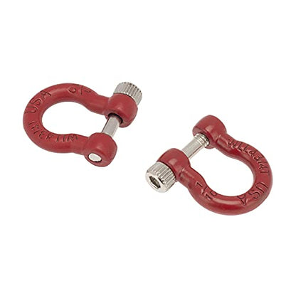 1:10 RC Tow Shackles D-Ring Trailer Buckles for 1/10 Scale RC Rock Crawler SCX10 Tamiya CC01 TRX4 D90 D110 RC Car Truck Accessories (Red) - color: Red