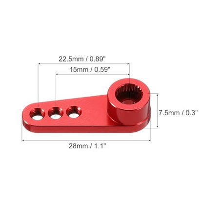 MECCANIXITY Metal 25T 25 Teeth Steering Servo Single Arm Horn Red for DIY RC Car/Boat/Airplane Boat Accessories - color: Red