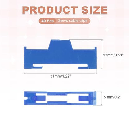 MECCANIXITY 40 Pcs Servo Extension Cable Clips Lock, Servo Cable Safety Connector Lead Wire Buckle Lock for RC Car Plane Boat DIY Y Adapter Cable, Blue - color: Blue