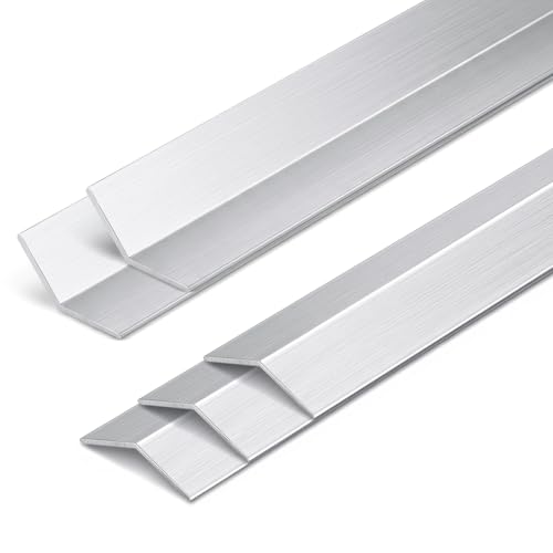 5 Pcs 1''x 1''x 1/16'' Aluminum Corner Trim, 135 Degree Aluminum Angle Moulding for Furniture Protection and Wall Corner Guard, Mill Finish 6063 T5 Extruded Metal L Shape Edge 36 Inch Lengths