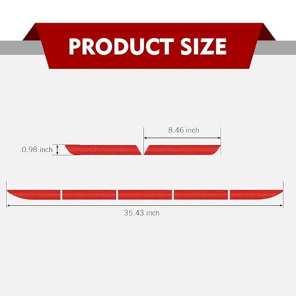 WZP 7PCS Car Reflective Stickers, Night Visibility Reflective Bumper Stickers, Warning Decal, Waterproof Self Adhesive Cars Boot Tailgate Trim Tape for Car Trunk (Red)