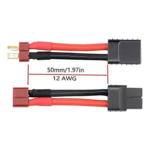 FLY RC 2pcs RC Lipo Battery Charger Conversion Cable Adapter Wire T Plug Male Female Connector Compatible with Slash, Rustler, Stampede, Bandit, E Revo Lipo Battery