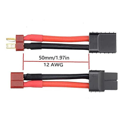 FLY RC 2pcs RC Lipo Battery Charger Conversion Cable Adapter Wire T Plug Male Female Connector Compatible with Slash, Rustler, Stampede, Bandit, E Revo Lipo Battery