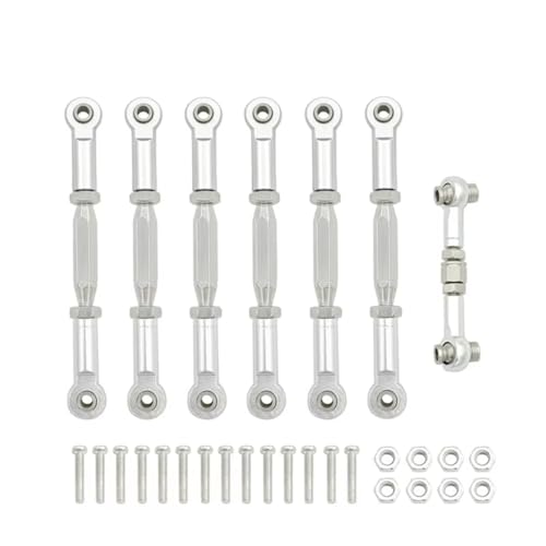 RC Car Accessories for Traxxas for Slash 4X4 2WD 1/10 1:10 1 Set Aluminum Turnbuckle Camber Link End Adjustable Kit RC Car Upgrade Parts(Silver) - color: Silver