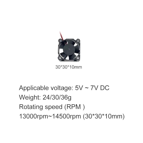 Motor Cooling Fan DC Motor RC Model Parts 30MM 5V-7V DC Cooling Fan Motor Radiator System Black Fan(30mm-2PCS)