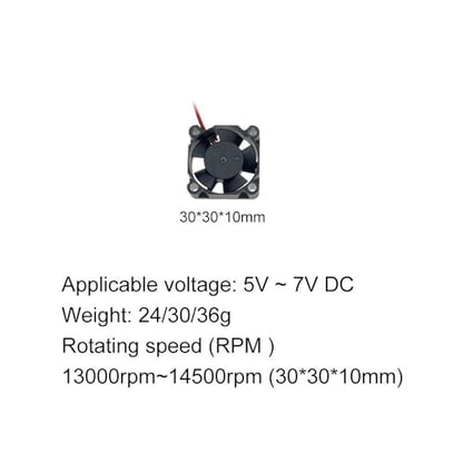 Motor Cooling Fan DC Motor RC Model Parts 30MM 5V-7V DC Cooling Fan Motor Radiator System Black Fan(30mm-2PCS)