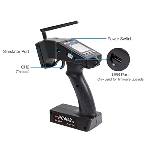 GoolRC RC4GS V2 RC Transmitter 4 Channels and Receiver R6FG with Gyro 400M Remote Controller for Car Boat Truck Transmitter for RC Boat