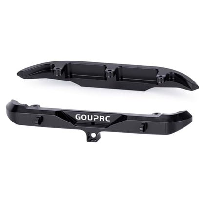 GOUPRC Aluminum Alloy RC Front & Rear Bumper for Axial SCX30 Bronco C10 1/30 RC Crawler Car Upgrade Replacement Parts - color: Black