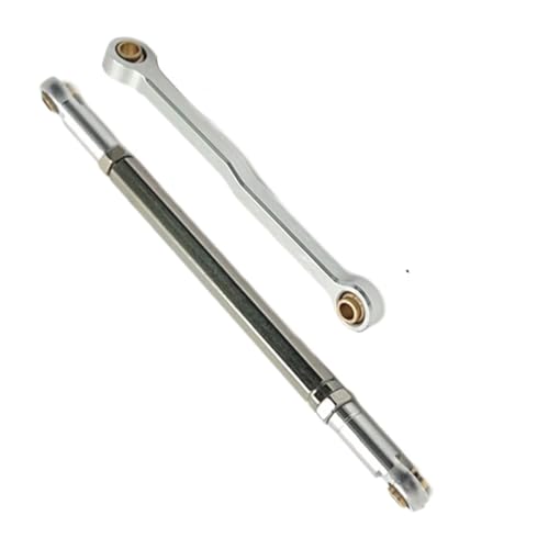 for MN82 1/12 Scale Vehicles Trucks rc Car Steering Pull Rod Link Linkage Set Upgrade Parts Push Rods End RC Links Linkage(Silver) - color: Silver