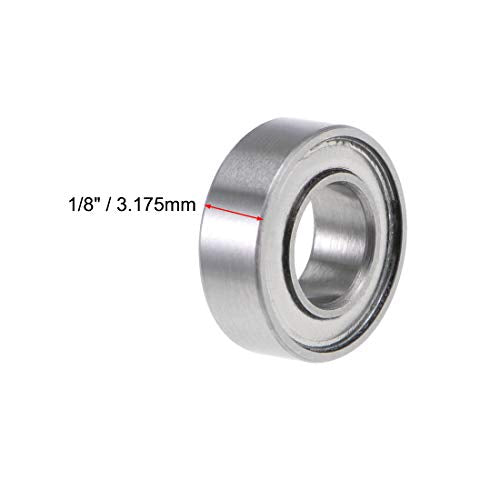 uxcell R166ZZ Deep Groove Ball Bearing 3/16-inchx3/8-inchx1/8-inch Shielded Z2 Lever Bearings 10pcs - size: 3/16"x3/8"x1/8"