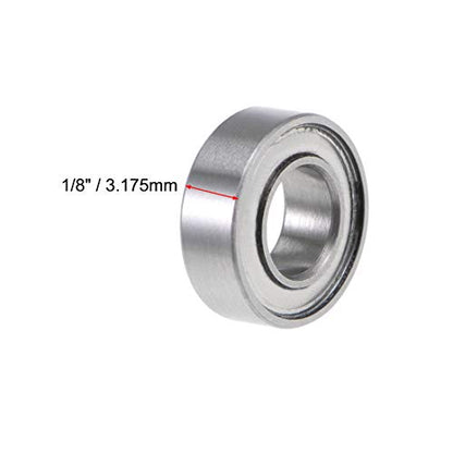 uxcell R166ZZ Deep Groove Ball Bearing 3/16-inchx3/8-inchx1/8-inch Shielded Z2 Lever Bearings 10pcs - size: 3/16"x3/8"x1/8"